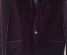 Mens Plum Velvet Blazer