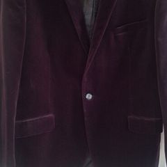 Mens Plum Velvet Blazer