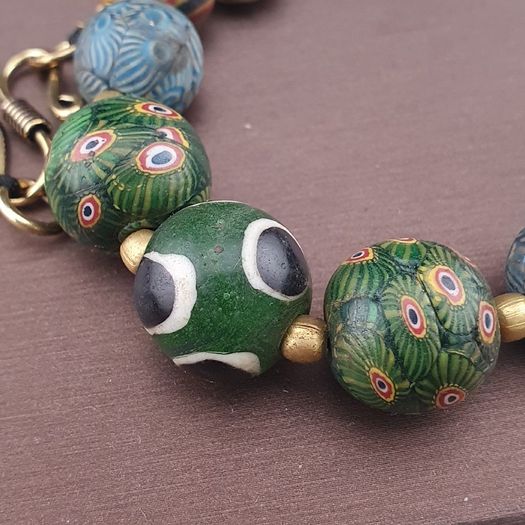 Ancient Gabri Thousand Eyes Glass Beads Necklace 26inches