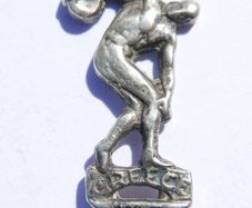 Vintage Sterling Silver 925 Greece Souvenir Spoon Discus & Greek Key Pattern 9,2g