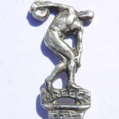 Vintage Sterling Silver 925 Greece Souvenir Spoon Discus & Greek Key Pattern 9,2g