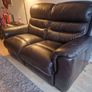 black leather couch / sofa Image 2
