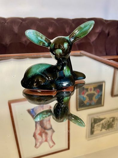 Vintage Blue Mountain Pottery Deer Fawn Figurine Canadian BMP Pottery Mid Century Animal Decor