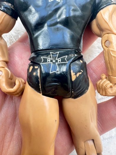 WWE Jakks 2003 Ruthless Aggression TRIPLE H Wrestling Action Figure Used Left hand is too loose  or probably broken something sounds inside like a rattle Please see photos