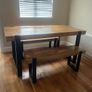 Dining table with 2 matching benches Image 3