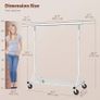 Clothes Rail Heavy Duty, Extendable & Adjustable Clothing Hanging Rails, Clothing Rack Coat Rail with Lockable Wheels & Shelves for Bedroom Living Room, White Image 3