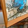 Vintage Teak Framed Certified Art print behind Glass Big Eye Art The Dropouts by Michael Thomas 1969 Image 7