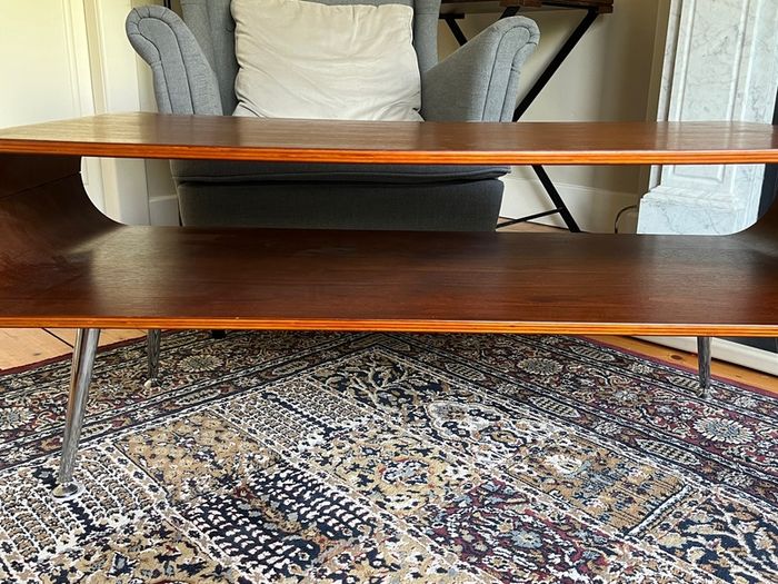 Wood veneer coffee table