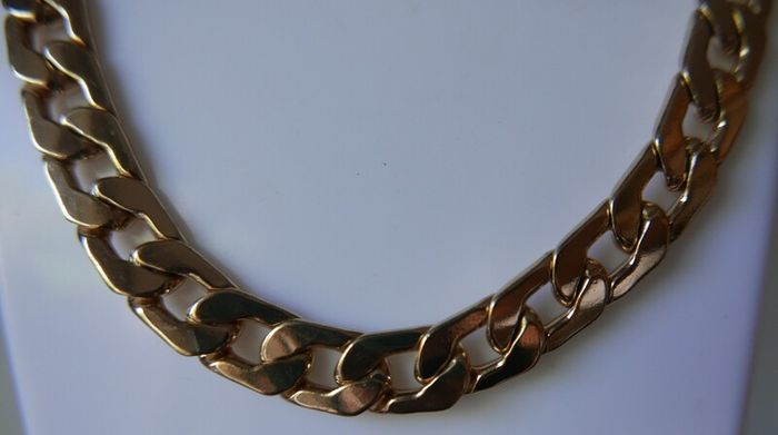 Vintage thick and heavy Yellow Gold Plated Figaro Men's Chain 19,5"