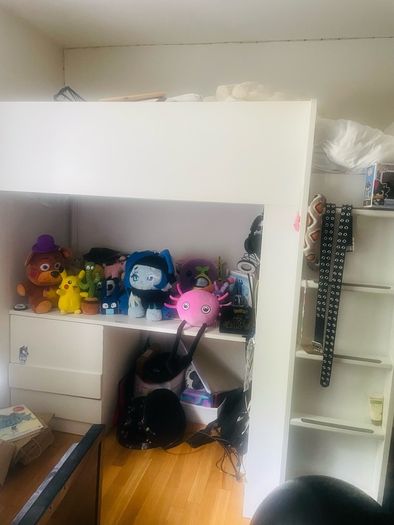 Ikea Loft Bed with desk and extra storage