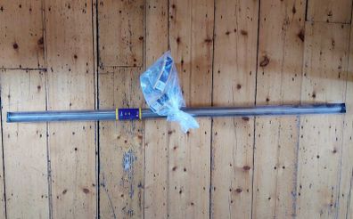 Large 'antique brass' curtain rail and 12 rings