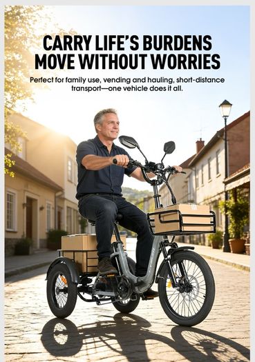 Free Delivery on Electric Tricycle Trike Bikes Cargo Bike