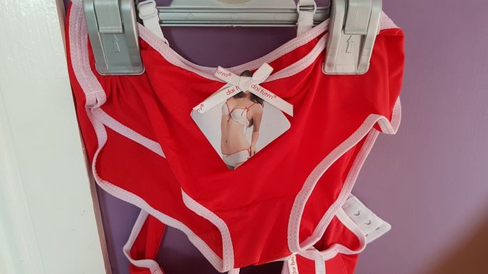 Red lingerie set new Size 32 a small