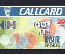 1995 Ireland 20 unit Lifestyle Sports '95 (Schlumberger SC7) Call Card Used. Telecom Eireann card number 1112