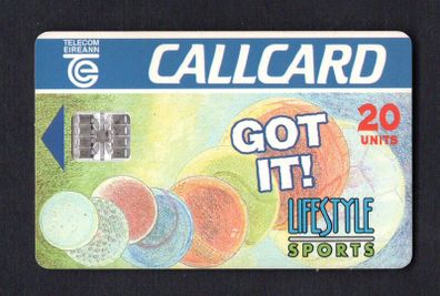 1995 Ireland 20 unit Lifestyle Sports '95 (Schlumberger SC7) Call Card Used. Telecom Eireann card number 1112