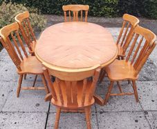 Oak table and 6 chairs
