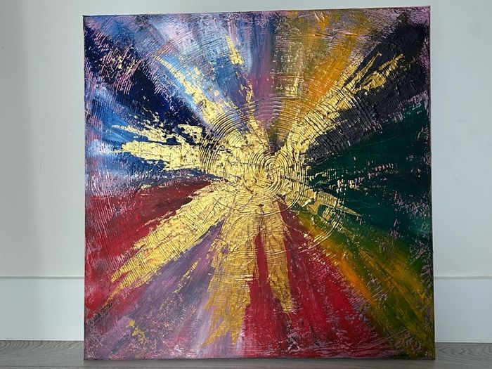 Colour burst abstract painting