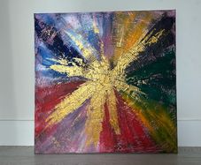 Colour burst abstract painting