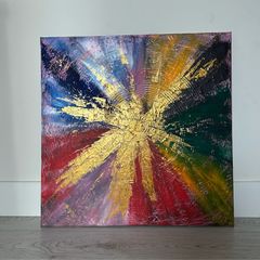 Colour burst abstract painting