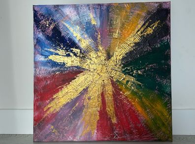 Colour burst abstract painting