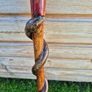 Hand-Carved Wooden Snake Walking Stick / Serpent Cane Image 3