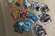 Mixed variety of trading cards