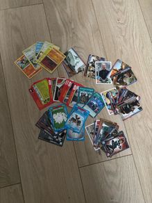 Mixed variety of trading cards