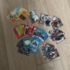 Mixed variety of trading cards