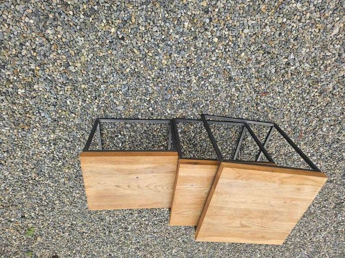 nest of tables solid oak tops