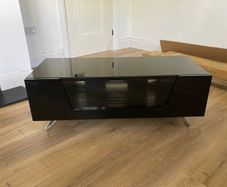 black glass tv unit