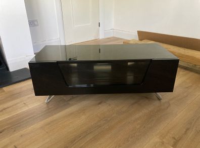 black glass tv unit