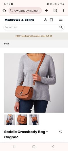 Meadows & Byrne brand new crossbody bag -- pecan colour