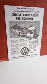 Vw Pick Up Irish 1955 Advert Poster Ireland, Irish Memorabilia
