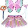 Pink Rainbow Fairy Princess Costume for Girls Dress Up with Tutu Dress and Accessories Image 2