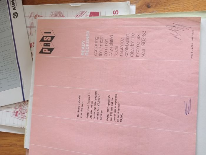 tax books,ie  p.r.s.i etc