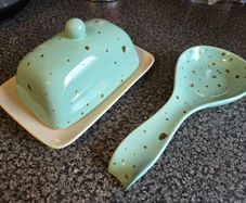 Ceramic Butter dish and Spoon rest