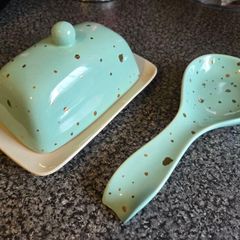 Ceramic Butter dish and Spoon rest