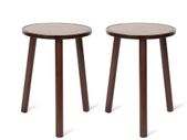 Set of 2 Wood Plant Stand Mid Century Side Table 16.5 Tall Round Side End Table Flower Pot Holder Home Decor
