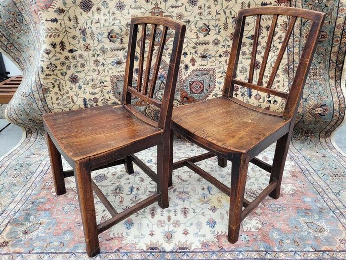 Pair of antique oak chairs circa 1800