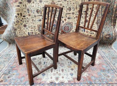 Pair of antique oak chairs circa 1800