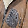 NEW Unisex Merino Wool Brown Retro REAL SHEEPSKIN Shearling Biker Leather Jacket Size S Image 8