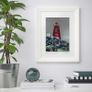 Grey Rocks at Poolbeg Lighthouse, Dublin. Lovely Framed Print By artist Helen Mathews. Image 2