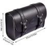 Motorcycle Leather Saddle Bag, Removable Waterproof Black Universal Motorcycle Side Pockets with 2 Mounted Straps Image 6