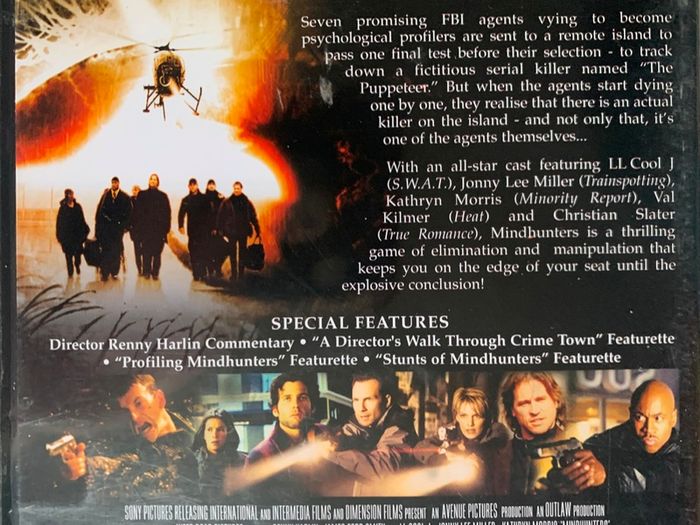 Mindhunters [2005] Kathryn Morris, LL Cool J, Jonny Lee Miller, Patricia Velasquez, Clifton Collins Jr., Christian Slater & Val Kilmer [Movie DVD]