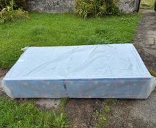 single bed base and headboard