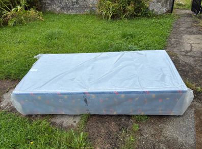 single bed base and headboard