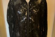 Black lace plus size bomber jacket size UK20 EU48 Postage included
