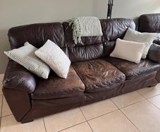 Brown Leather 3+2+1 Suite