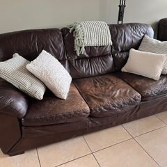 Brown Leather 3+2+1 Suite