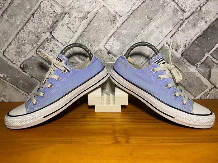 Converse All Star Ladies Girls Light Blue Canvas Lo Top Trainers UK4 EUR36.5